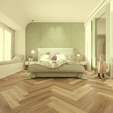 Spc Hybrid Flooring 8Mm Herringbone Spotted Gum With Underlay