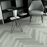 Spc Hybrid Flooring 8Mm Herringbone Lunar Glow With Underlay