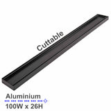 Aluminium Shower Grate Slimline Tile Insert 26 Black