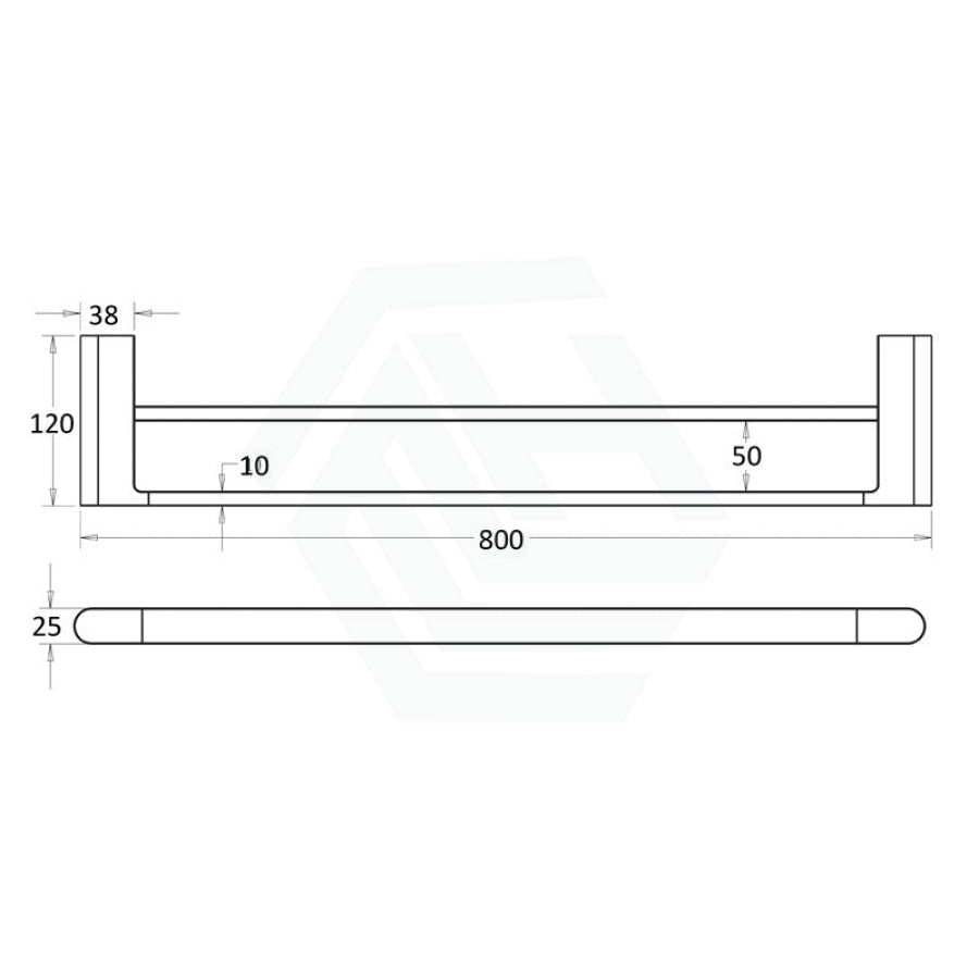 Flores 800Mm Double Towel Rail Chrome Rails