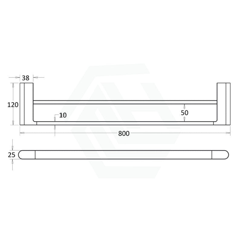 Flores 800Mm Double Towel Rail Chrome Rails