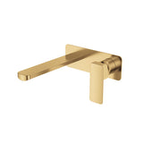 G#2(Gold) Fienza Tono Urban Brass Basin/Bath Wall Mixer Set with Rectangular Plate, 200mm Outlet