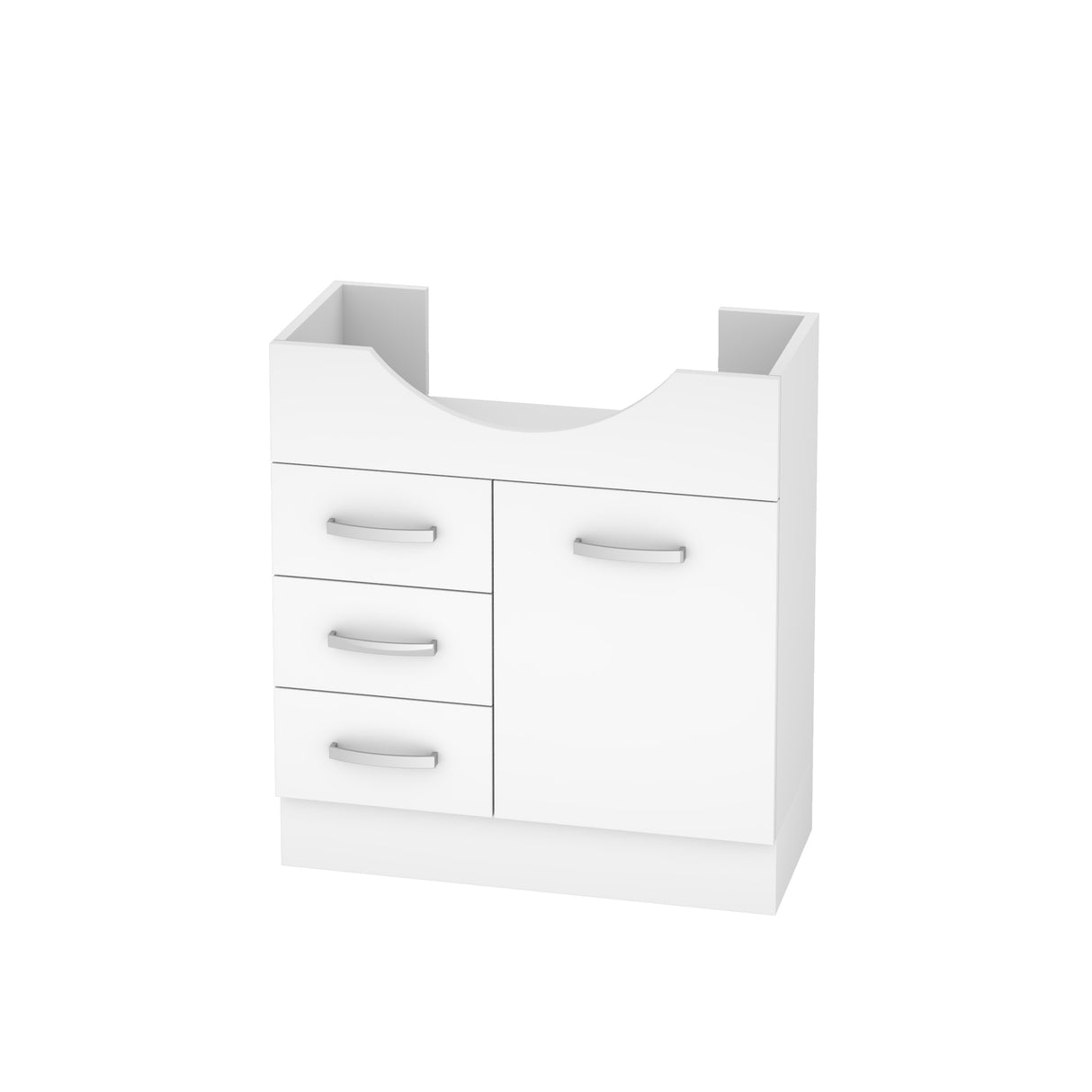 Fienza Antonio 750mm Gloss White Freestanding Kickboard Vanity with Left Drawers Cabinet Only