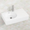 Fienza 700X450X115Mm Encanto Matt White Cast Stone Wall Hung Basin 1 Tap Hole Basins