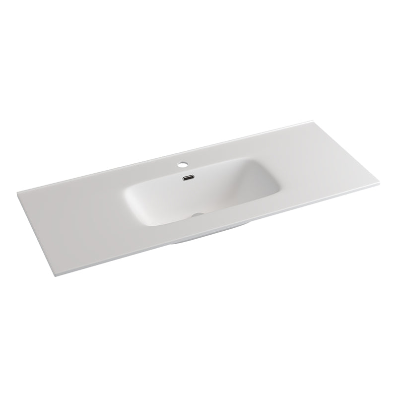 Fienza Joli 1200mm Ceramic Full Depth Basin-Top Matt White 1 or 3 Tap Holes Available