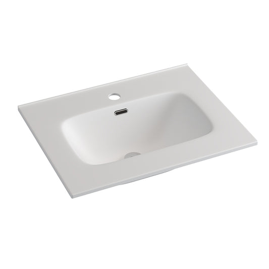 Fienza Joli 600mm Ceramic Full Depth Basin-Top Matt White 1 or 3 Tap Holes Available