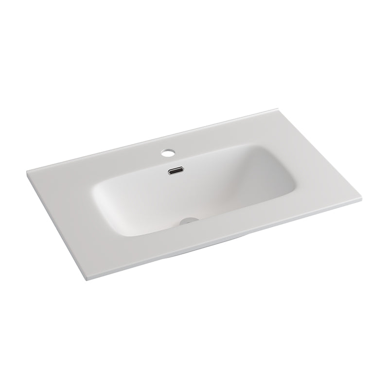 Fienza Joli 750mm Ceramic Full Depth Basin-Top Matt White 1 or 3 Tap Holes Available