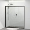 Tempered Glass Semi-frameless Shower Screen Wall To Wall Sliding Black