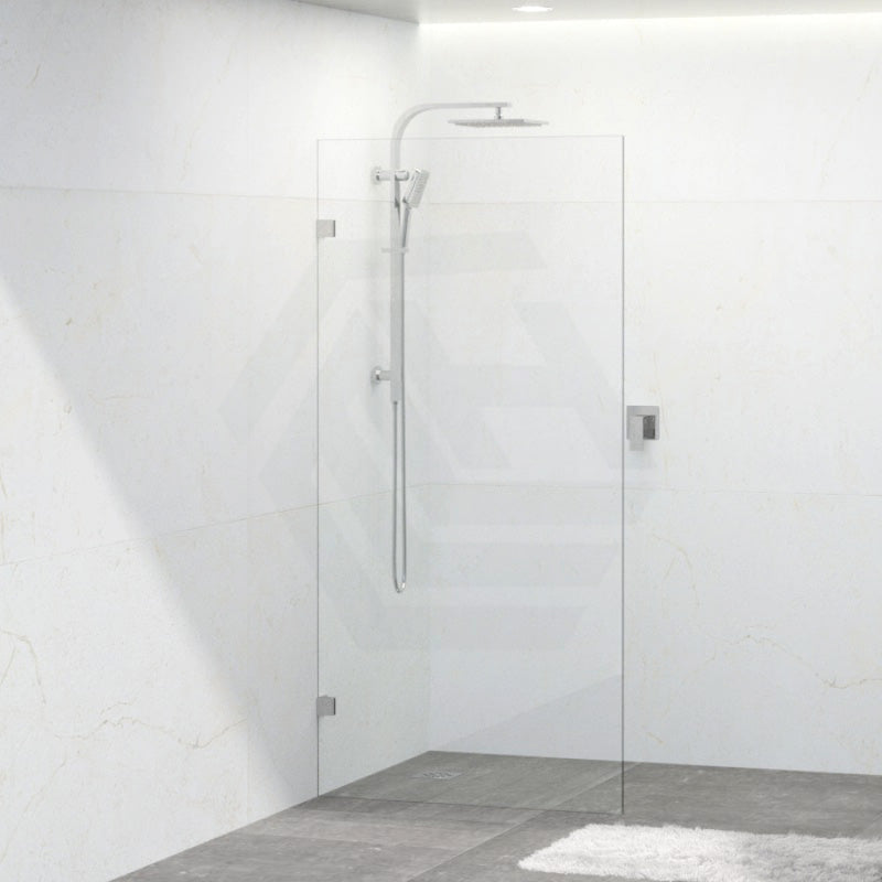 Tempered Glass Frameless Walk In Shower Screen Fixed Panel Chrome 300-1200mm