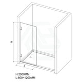 From 800 To 1200X2000Mm Frameless Walk-In Shower Screen Single Fixed Panel Chrome Brackets 10Mm