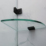 From 800Mm To 1200Mm Square Shower Screen Pivot Door With Return Panel Black Frameless 10Mm Glass