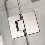 From 800Mm To 1200Mm Square Shower Screen Pivot Door With Return Panel Chrome Frameless 10Mm Glass