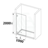 From 900 To 1200X2000Mm Grey Glass Black Bracket Frameless Shower Screen Single Door Fixed Panel