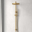 G#1(Gold) Norico 10 Inch 250Mm Round Brushed Gold Twin Shower Station Top Inlet Brushd Showers