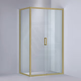 1100-1750X1900Mm L Shape Shower Screen Sliding Door Brushed Gold Semi-Frameless 6Mm Glass With