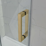 2000-2500X2000Mm Frameless Shower Screen Wall To Sliding Door Brushed Gold Framed 10Mm Glass 3