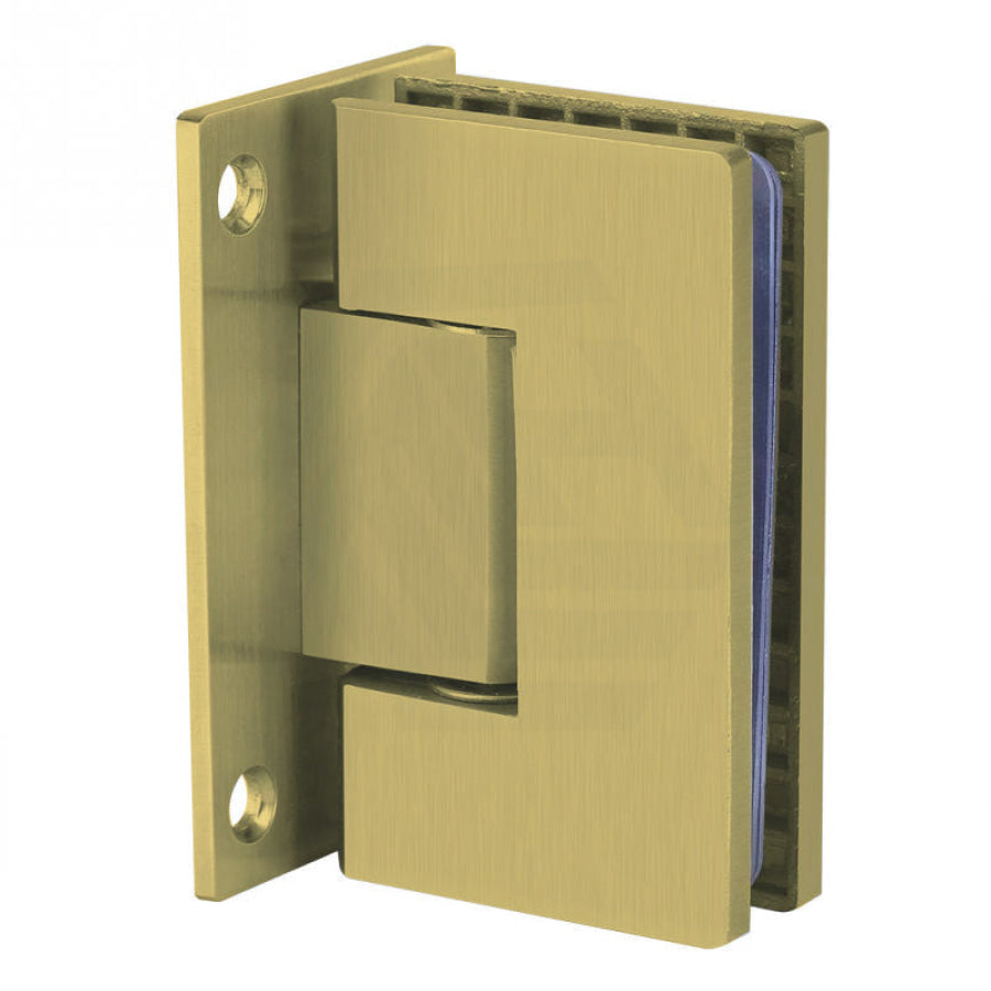 1430-1910Mm Frameless Wall To Shower Screen Door Hung With Fix Panel In Brushed Gold Fittings 10Mm