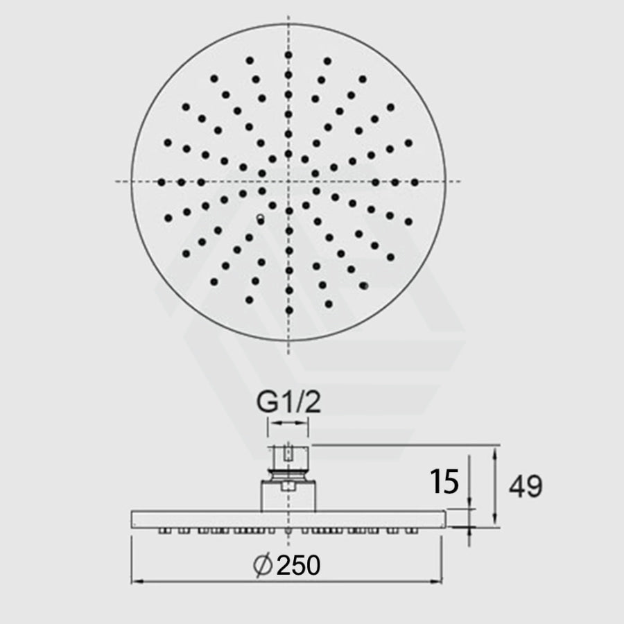 Norico 250Mm 10 Inch Solid Brass Brushed Yellow Gold Rainfall Shower Head