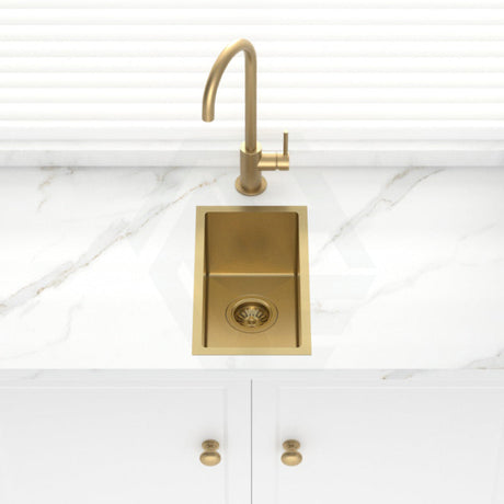 G#1(Gold) 250X450X215Mm Brushed Brass Gold Pvd Kitchen Sink Stainless Steel 304 Single Bowl