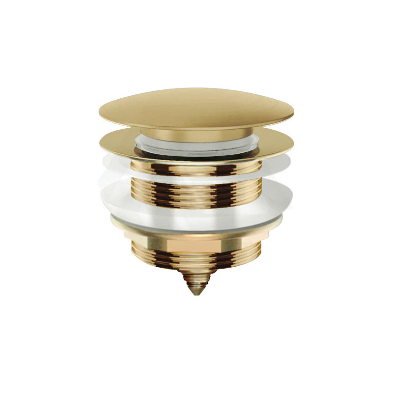 G#1(Gold) 40Mm Brushed Gold Mushroom Solid Brass Bathtub Pop Up Waste Drain No Overflow Wastes