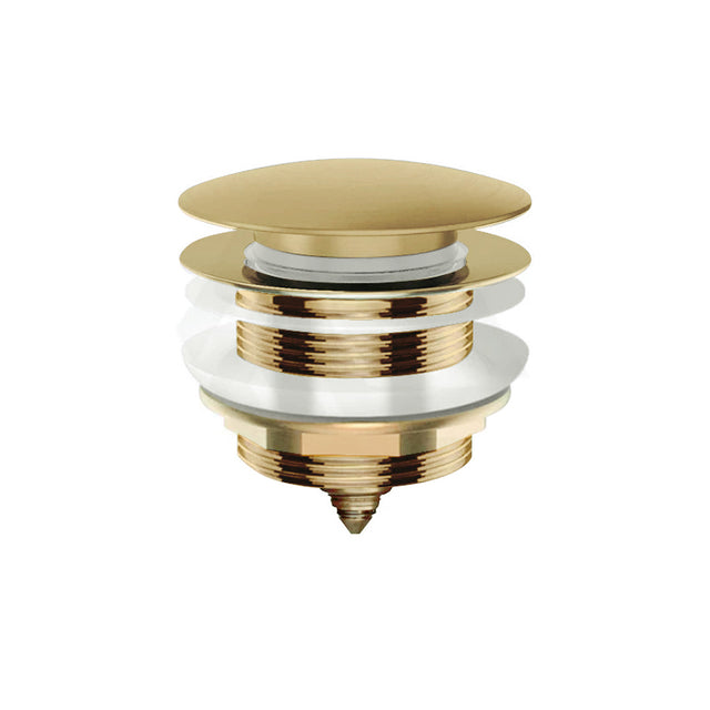 G#1(Gold) 40Mm Brushed Gold Mushroom Solid Brass Bathtub Pop Up Waste Drain No Overflow Wastes