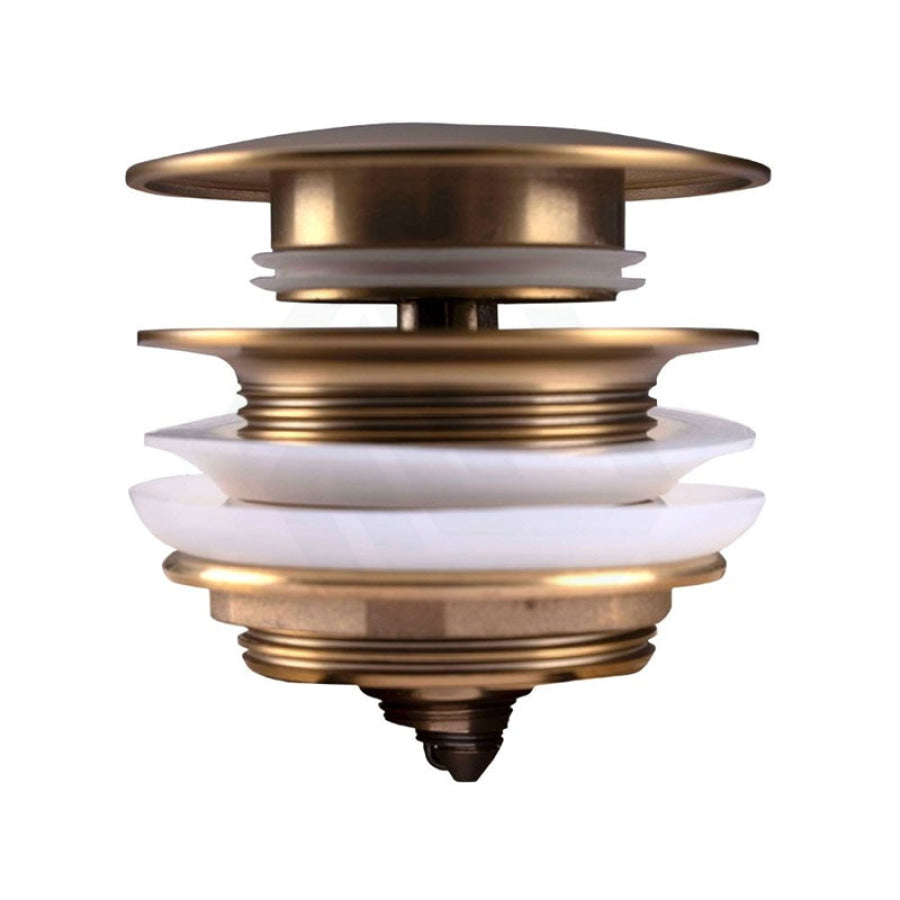 G#1(Gold) 40Mm Brushed Gold Mushroom Solid Brass Bathtub Pop Up Waste Drain No Overflow Wastes