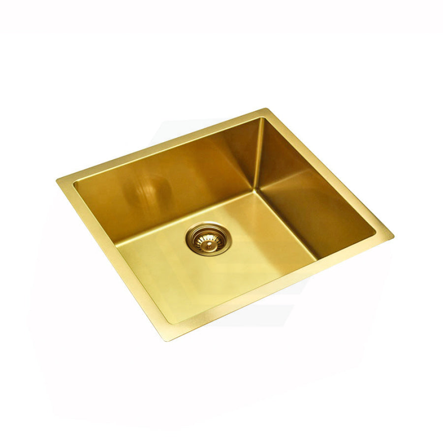 440X440X205Mm Brushed Gold Pvd Stainless Steel Handmade Single Bowl Kitchen Sink Top/undermount