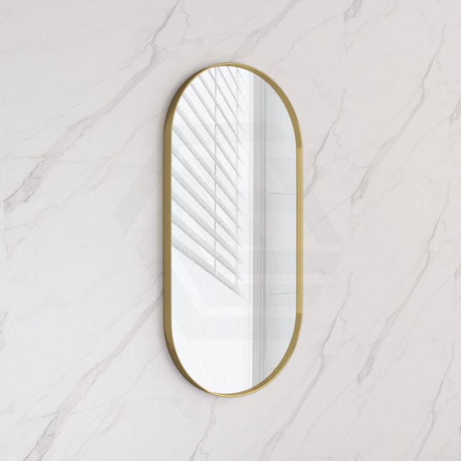 G#1(Gold) 450/600Mm Bathroom Yellow Gold Framed Oval Mirror Wall Mounted Vertical Or Horizontal