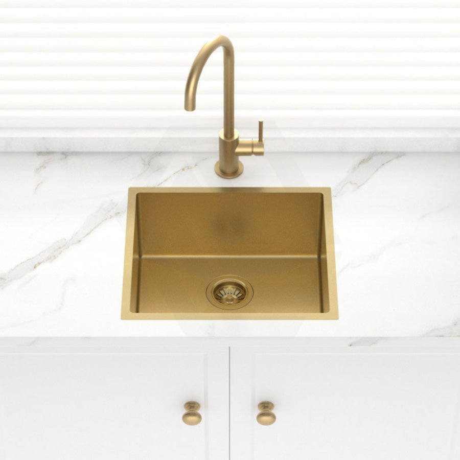 Stainless Steel Kitchen Sink 500mm Brushed Gold