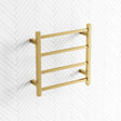 G#1(Gold) 520X500X120Mm Square Brushed Gold Electric Heated Towel Rack 4 Bars Rails