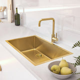 600X450X230Mm Brushed Gold Pvd 1.2Mm Handmade Top/undermount Single Bowl Kitchen Sink Stainless