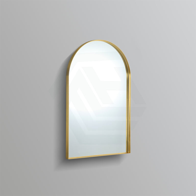 600X900X35Mm Bathroom Yellow Gold Framed Arch Mirror Wall Mounted Mirrors