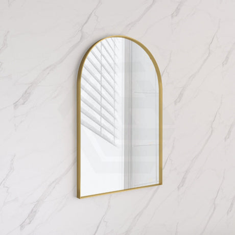 G#1(Gold) 600X900X35Mm Bathroom Yellow Gold Framed Arch Mirror Wall Mounted Mirrors