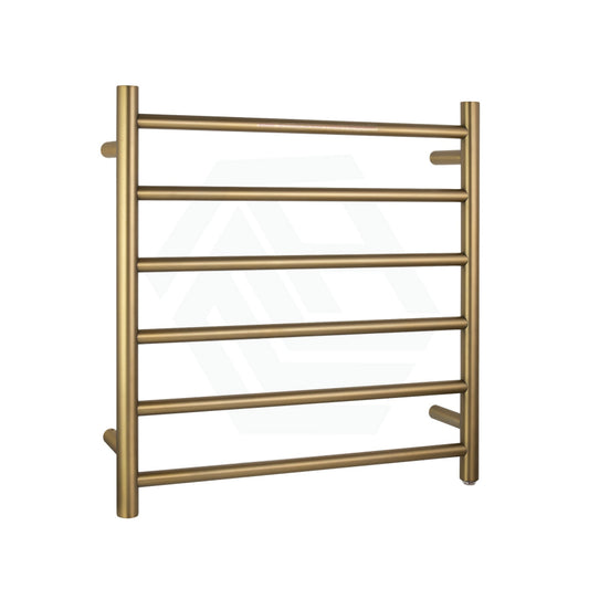 G#1(Gold) 620X600X120Mm Round Brushed Gold Electric Heated Towel Rack 6 Bars Stainless Steel Rails