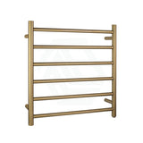 620X600X120Mm Round Brushed Gold Electric Heated Towel Rack 6 Bars Stainless Steel Rails