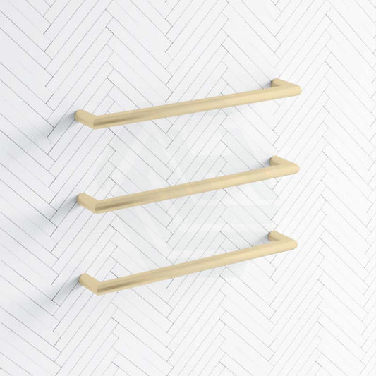 G#1(Gold) 630/830Mm Thermogroup 12V Round 3 Single Bar Heated Towel Rail Brushed Gold Rails