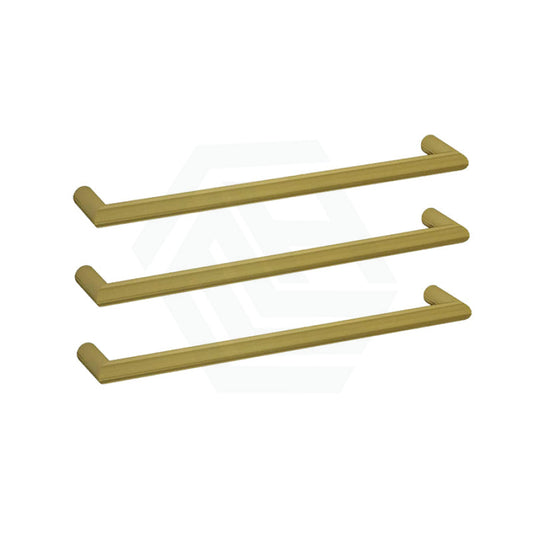 G#5(Gold) 630/830Mm Thermogroup Round 3 Single Bar Heated Towel Rail Brushed Gold Rails