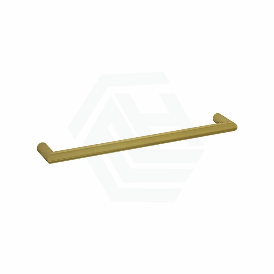 630/830Mm Round Single Bar Heated Towel Rail Brushed Gold 630Mm Rails