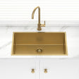 Stainless Steel Kitchen Sink 762mm Brushed Gold