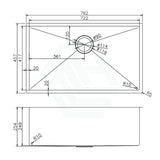 762X457X254Mm Brushed Gold Pvd Single Bowl Kitchen Sink Top/undermount