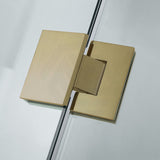 800~1150Mm Diamond Shape Shower Screen Pivot Door Brushed Gold Frameless 10Mm Glass 2000Mm Height