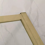 850-1000Mm Square / Rectangle Shower Screen Brushed Gold Semi-Frameless Double Sliding 6Mm Glass