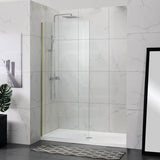 900/1000/1200X2000Mm Frameless Shower Screen Single Door Fixed Panel 10Mm Glass Brushed Gold Channel