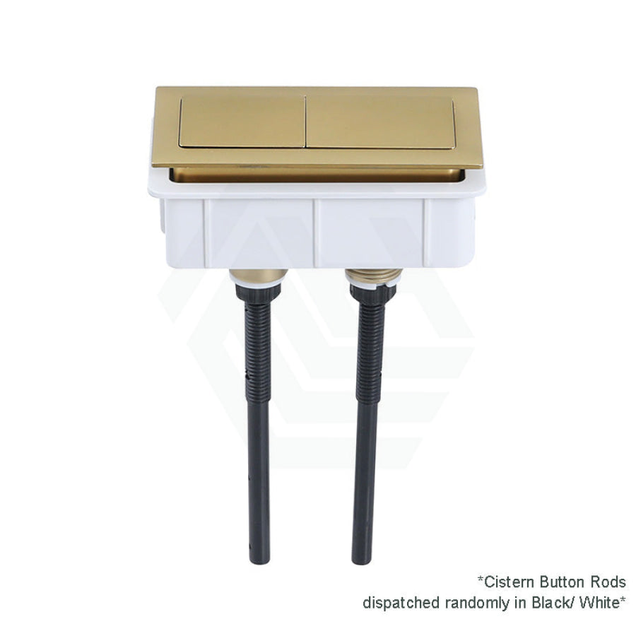 Brushed Yellow Gold Square Dual Flush Toilet Water Tank Press Button For Cistern Lid Hole