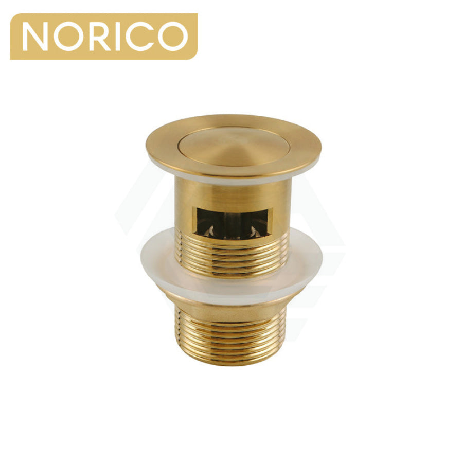 Norico Pop Up Waste With Overflow Adapter Brushed Yellow Gold