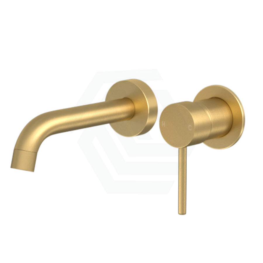 Aquaperla Wall Basin Bath Tap Set Brushed Brass - MyHomeware