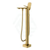 G#1(Gold) Norico Brushed Yellow Gold Floor Mounted Bath Mixer Spout & Handheld Stainless Steel