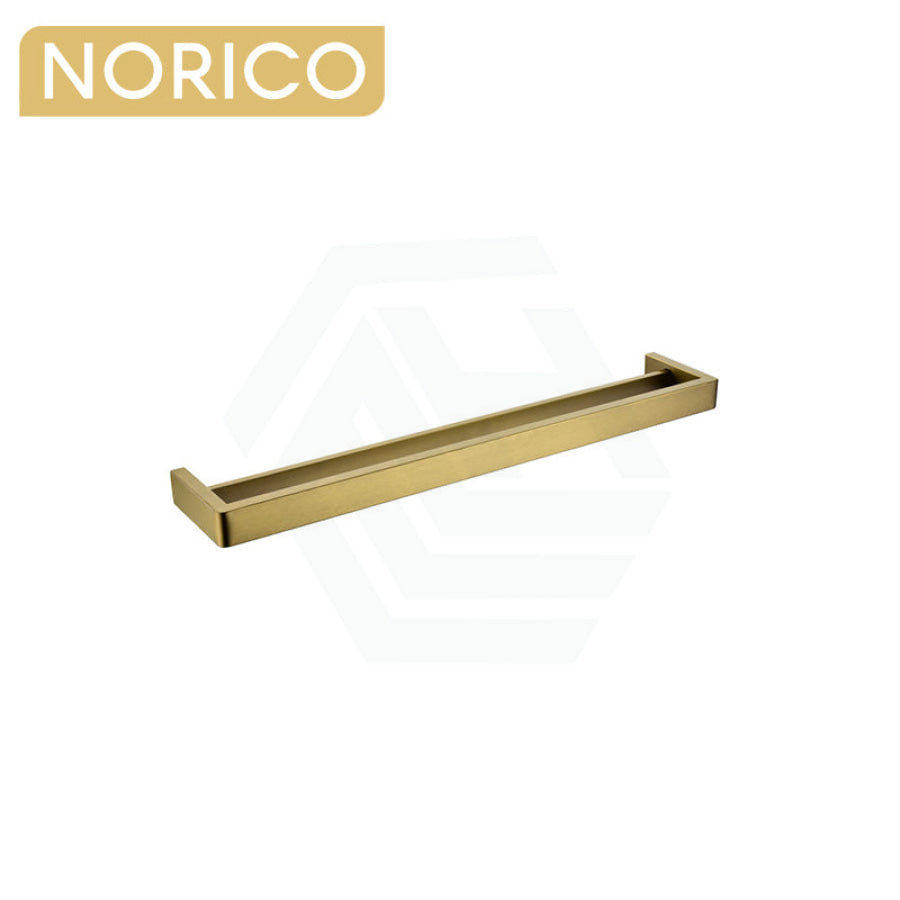 Norico Cavallo 600/800Mm Square Brushed Yellow Gold Double Towel Rail Stainless Steel 304 Bathroom