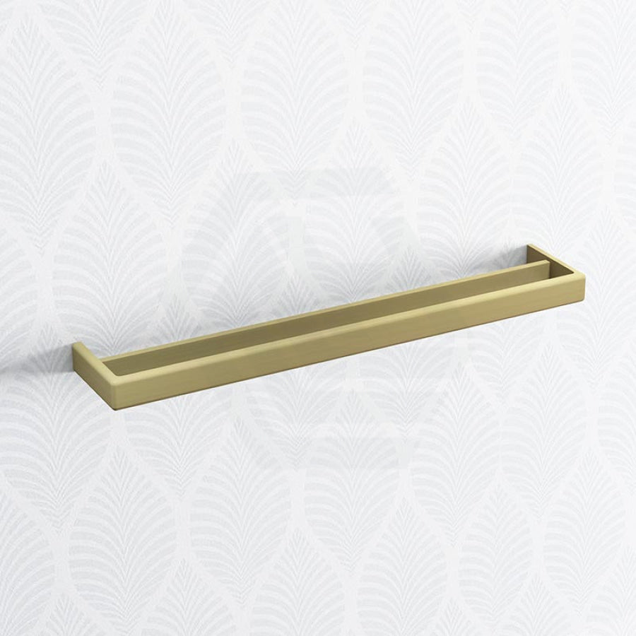 Norico Cavallo 600/800Mm Square Brushed Yellow Gold Double Towel Rail Stainless Steel 304 Bathroom