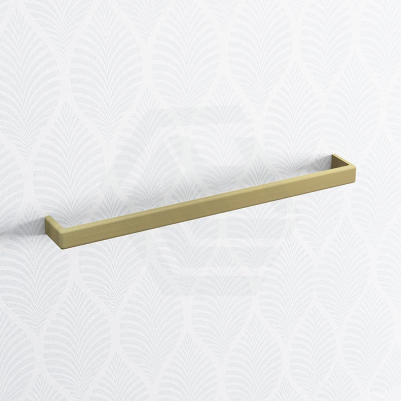 Norico Cavallo 600/800Mm Square Brushed Yellow Gold Single Towel Rail Stainless Steel 304 Bathroom